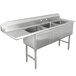 Advance Tabco FC-3-1620-18 Three Compartment Stainless Steel Commercial Sink with One Drainboard - 68 1/2 inch