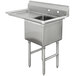Advance Tabco FC-1-1620-18 One Compartment Stainless Steel Commercial Sink with One Drainboard - 36 1/2 inch