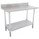 A 16 gauge stainless steel Advance Tabco work table with undershelf.