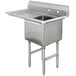 A stainless steel Advance Tabco commercial sink with a left drainboard.