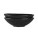A black bowl on a white background.