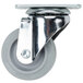 A grey Cambro swivel caster with a metal wheel.