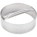 An American Metalcraft stainless steel circular dough cutting ring with a handle.