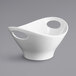 A white Elite Global Solutions small oval bowl with two handles.