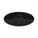 A black oval platter with a circular center.