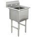 An Advance Tabco stainless steel sink with legs.