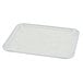 A white rectangular Cambro Camtray with a silver rim.