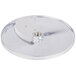 A silver circular Robot Coupe 3/8" French Fry disc with a hole in the center.