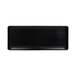 A black rectangular melamine bowl with a white border.