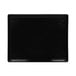 A black rectangular melamine bowl with a white background.