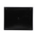 A black rectangular melamine bowl with a black border.