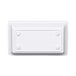 A white rectangular melamine bowl with two round white buttons.