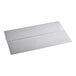 A white rectangular metal tray with a silver edge.