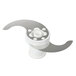 A white Robot Coupe "S" blade with a straight edge.