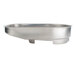 A silver metal Robot Coupe large feed tray with a handle.