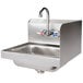 A stainless steel Advance Tabco hand sink with a faucet.