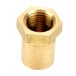 A close-up of a brass nut.