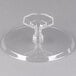 A clear plastic Fineline cake stand with a clear hexagonal base.