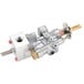 A Cooking Performance Group thermostatic control valve for countertop griddles with brass fittings and a brass screw.