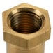 A brass threaded nut.