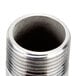 A stainless steel threaded pipe extension.