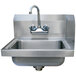 A stainless steel Advance Tabco hand sink with a faucet.