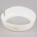 A white plastic Tablecraft salad dressing dispenser collar with beige "Fat Free" text.