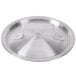 A silver Vollrath Arkadia pan lid with a metal handle.