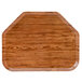 A Cambro Java Teak fiberglass rectangular tray with a trapezoid shape on a table.