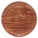 A round Java teak Cambro tray with a white rim.