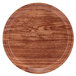 A round Java teak Cambro tray with a white rim.