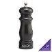 A black Chef Specialties Salem ebony salt mill with a silver top.