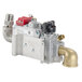 A Cooking Performance Group natural gas safety control valve with a metal pipe and two brass fittings.