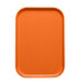 An orange rectangular tray with a white background.