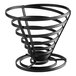 An American Metalcraft wrought iron basket with a spiral design.