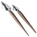 A pair of Zeroll stainless steel deco spoons with beech wood handles.