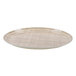 A Cambro oval rattan fiberglass tray with a white background.