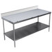 a grey metal table with a white surface