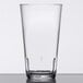 A case of 24 clear plastic stackable mixing glasses.
