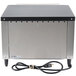A grey rectangular Nemco conveyor toaster with black and silver accents on a counter.