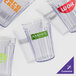 A group of clear GET customizable plastic tumblers.