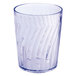A blue SAN plastic tumbler with a wavy pattern.