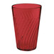 A red GET Tahiti plastic tumbler with a wavy design.