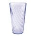 A blue SAN plastic tumbler with a curved design.