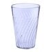 A blue SAN plastic tumbler with a curved design.