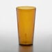 A brown GET plastic tumbler with a straw.