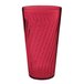 A red SAN plastic tumbler with a swirl design.