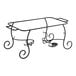 A wrought iron full size chafer stand designed to hold an 8-quart chafer.