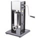 A white Weston 7 lb. vertical manual sausage stuffer with a handle.