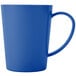 A blue Carlisle Tritan mug with a handle.